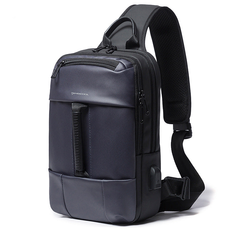 New Cool Fashion Leisure Travel Outdoor All-Match Multi-Compartment Technology USB Shoulder Bag Men's Chest Bag