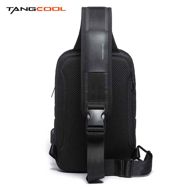 New Cool Fashion Leisure Travel Outdoor All-Match Multi-Compartment Technology USB Shoulder Bag Men's Chest Bag