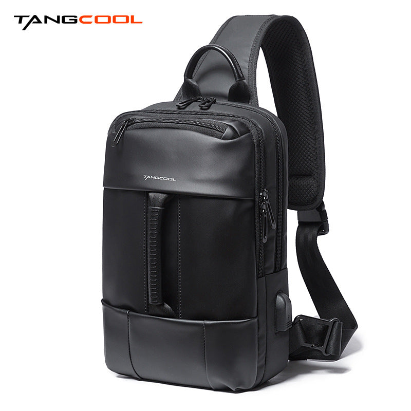 New Cool Fashion Leisure Travel Outdoor All-Match Multi-Compartment Technology USB Shoulder Bag Men's Chest Bag